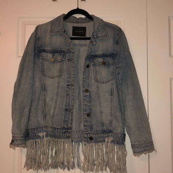 blank nyc fringe denim jacket